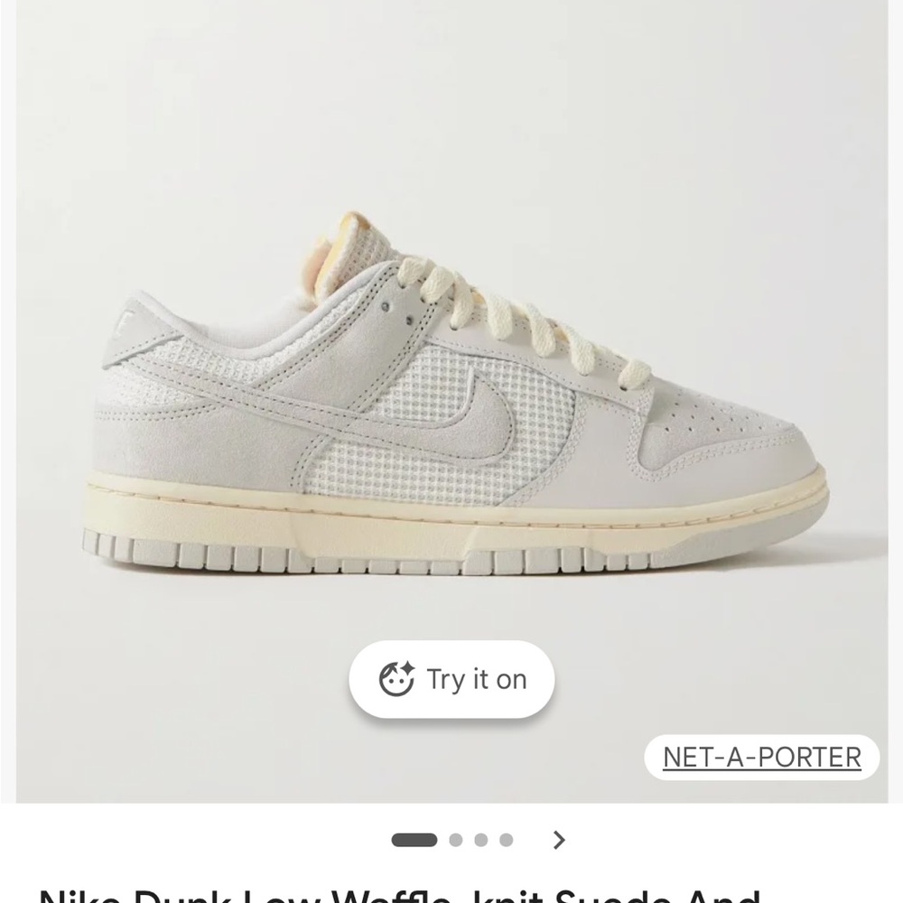 Nike Dunk Low White and Cream Sneakers